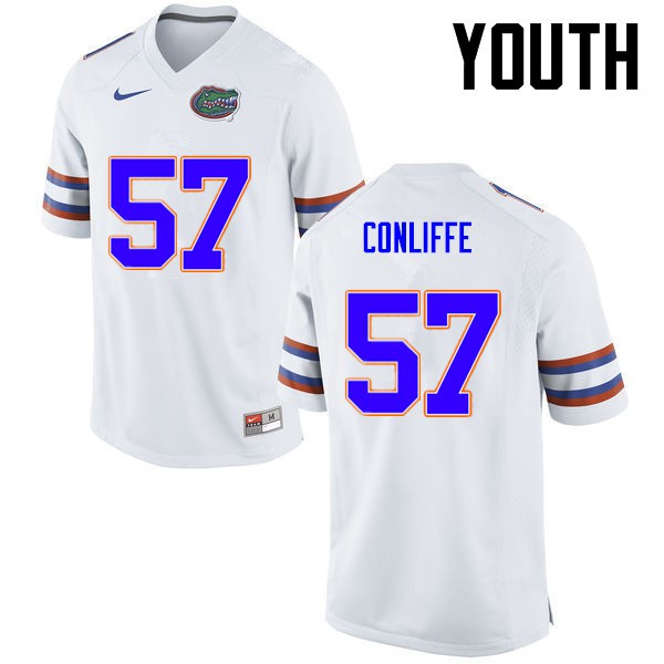 Florida Gators Youth #57 Elijah Conliffe College Football White
